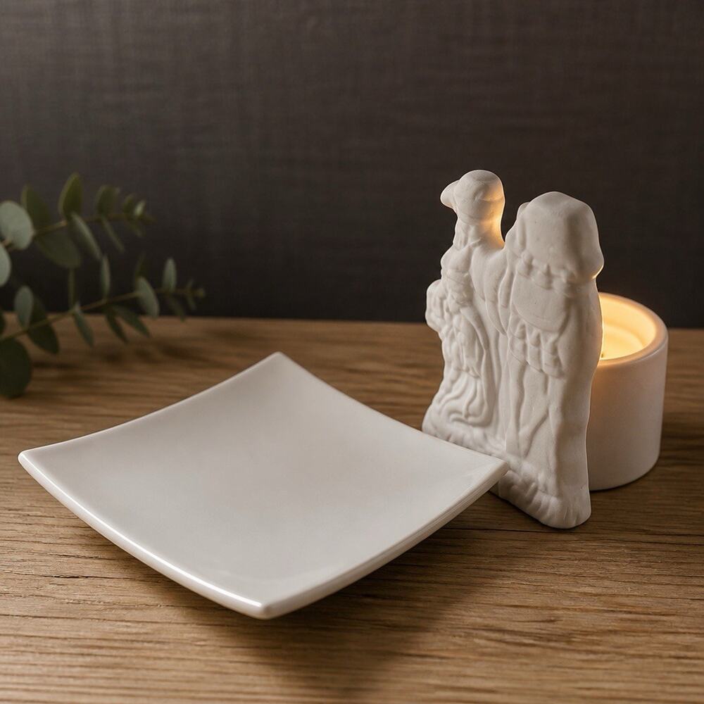 Party Lite O Holy Night Wiseman King w/ Gift Camel Candle Holder Tealight Plate - Picture 1 of 11